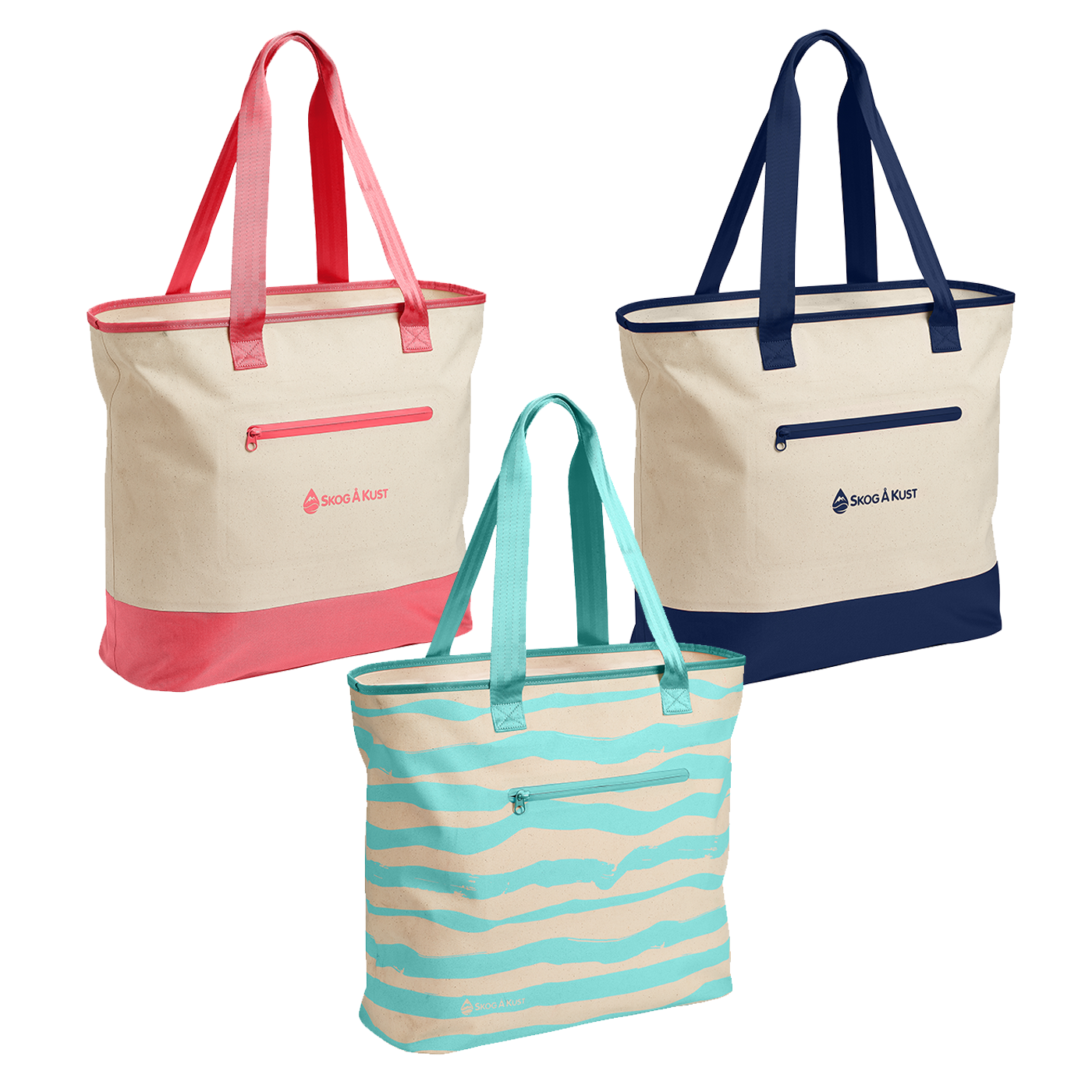 Canvas Water Resistant Beach Tote Bag 